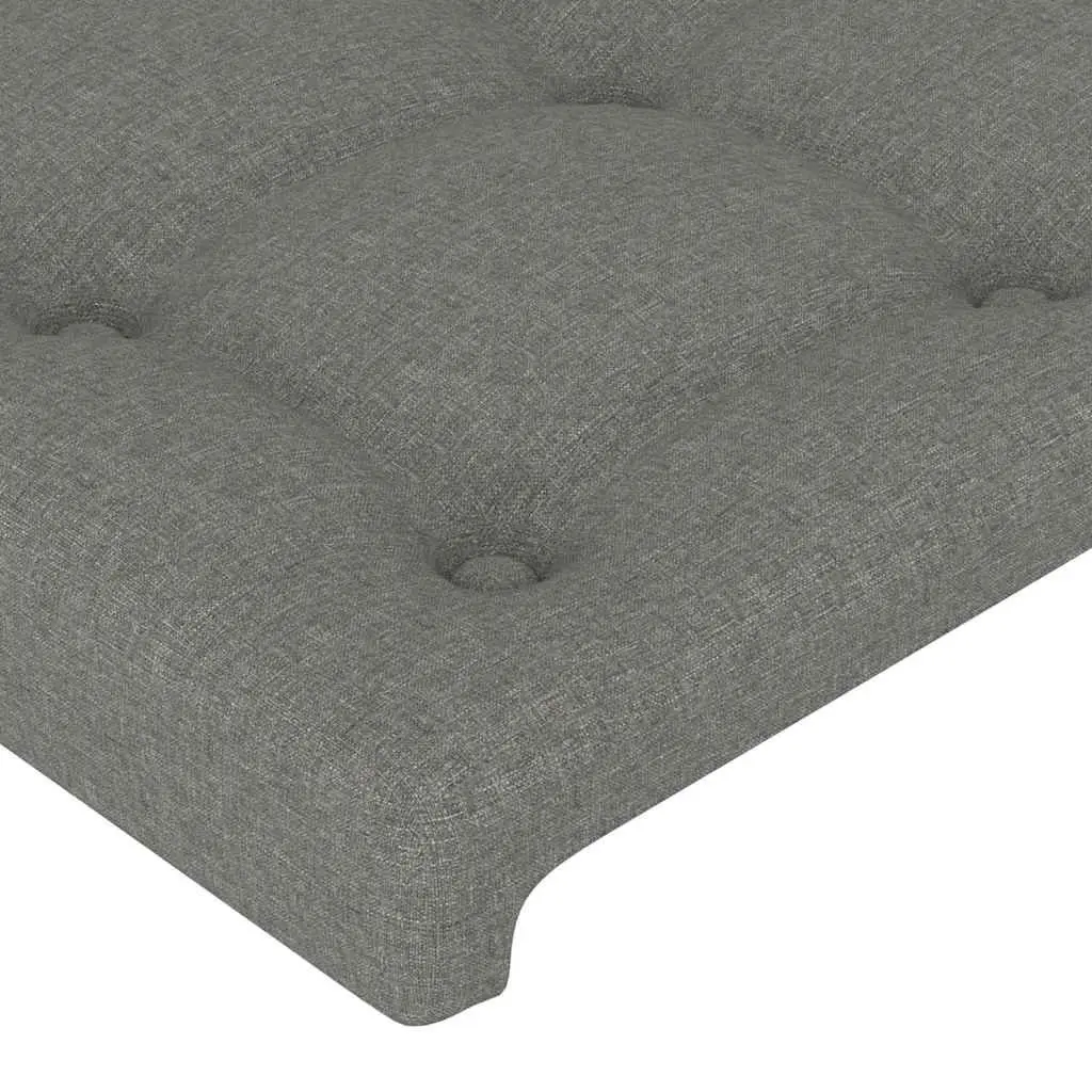Fabric Headboard 163 x 23 x 118/128 cm Adjustable Height Dark Grey with Ears Wooden Legs Bedroom Furniture