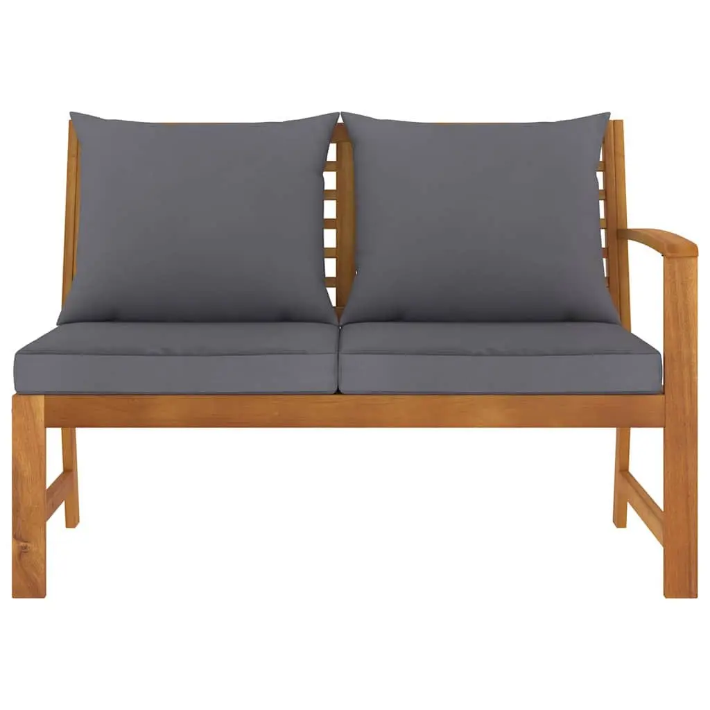 Garden Bench 114.5cm Solid Wood Outdoor Seating with Cushions