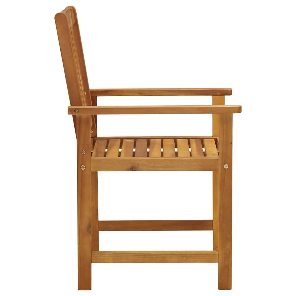 Outdoor Garden Chairs 4 Piece Set Brown Solid Acacia Wood Weather Resistant Durable Seating