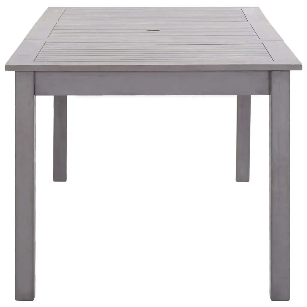 Solid Acacia Wood Garden Table 200x90cm Grey Wash Outdoor Dining Furniture