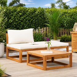 Garden Lounge Set: 3-Piece Outdoor Sofa with Coffee Table