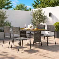 Stylish 5-Piece Grey Outdoor Dining Set