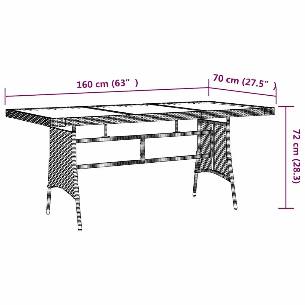 Outdoor Dining Set 9 Piece Black Patio Garden Furniture Steel Frame PE Rattan Seating Acacia Wood Tabletop
