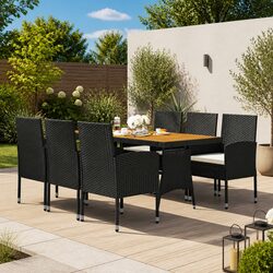 Elevate Your Garden with 7 Piece Black Outdoor Dining Set
