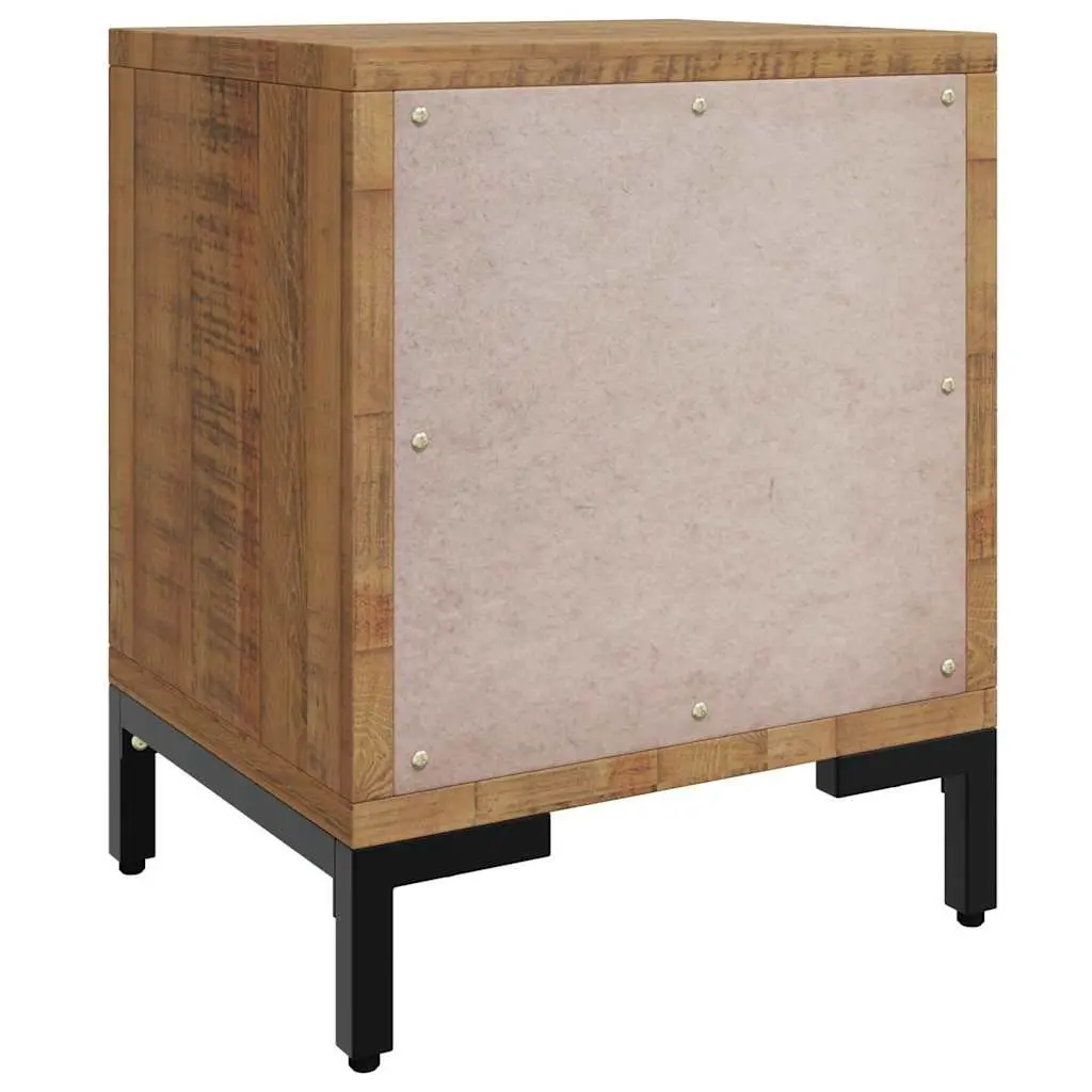 Bedside Cabinet 2 Drawers Solid Pinewood Rustic Bedroom Storage Nightstand