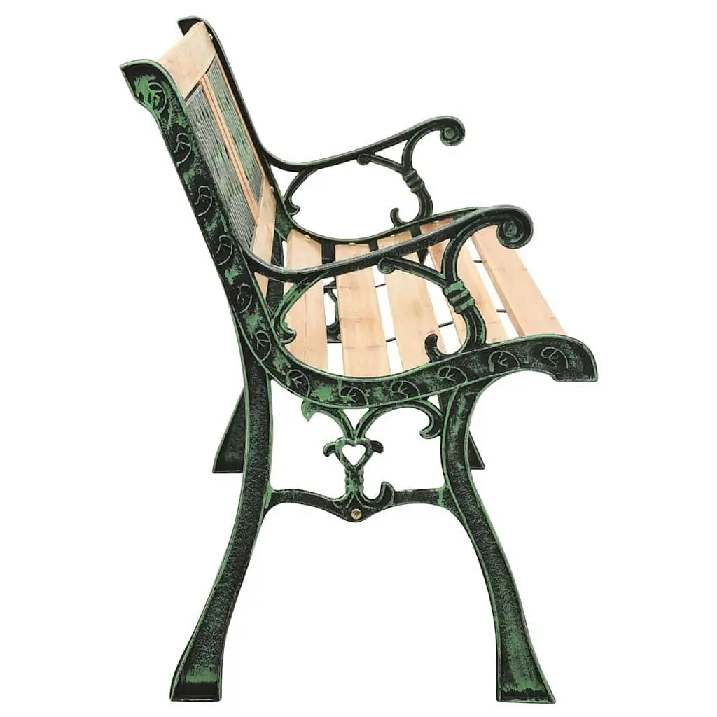 Garden Bench 122cm Solid Wood Seat Cast Iron Legs PVC Backrest Outdoor Patio Furniture