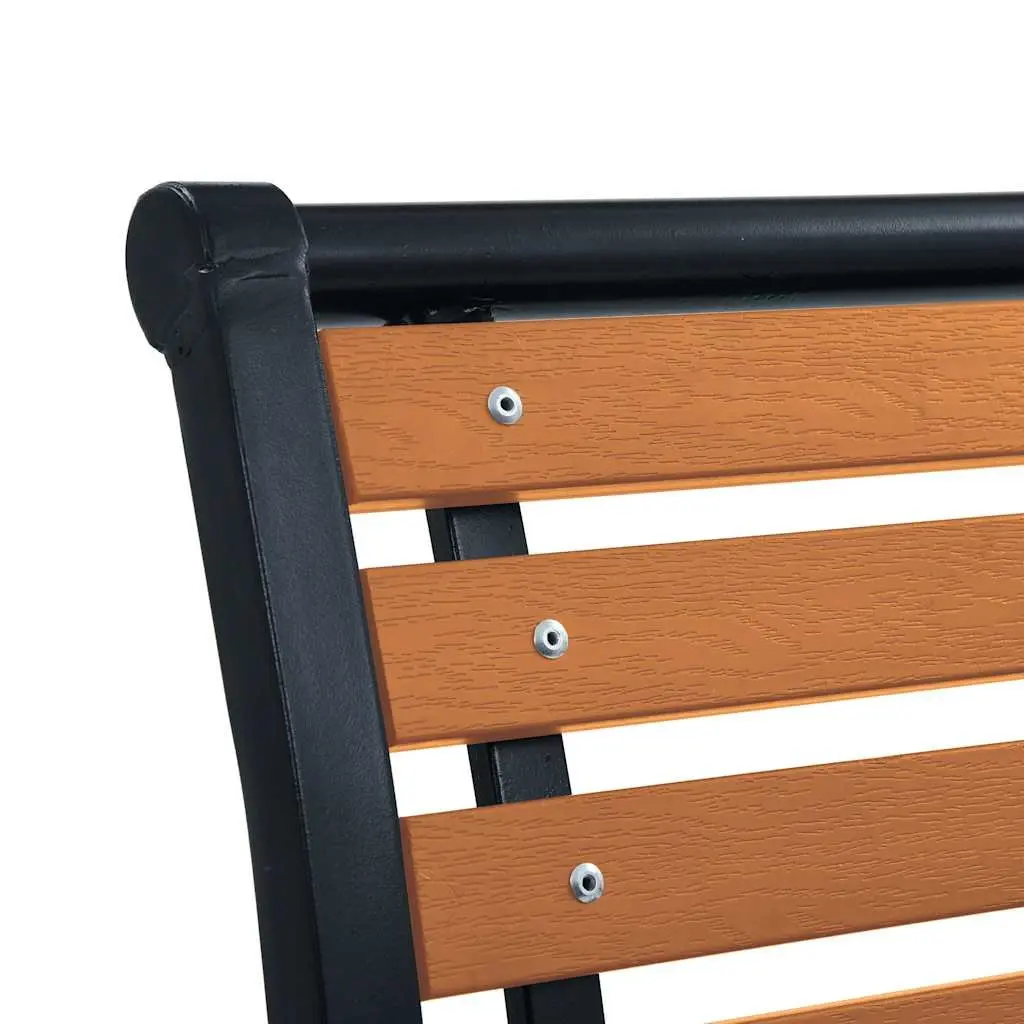 Outdoor Chairs 2 pcs Steel WPC Weather-Resistant Stackable Garden Seating Black