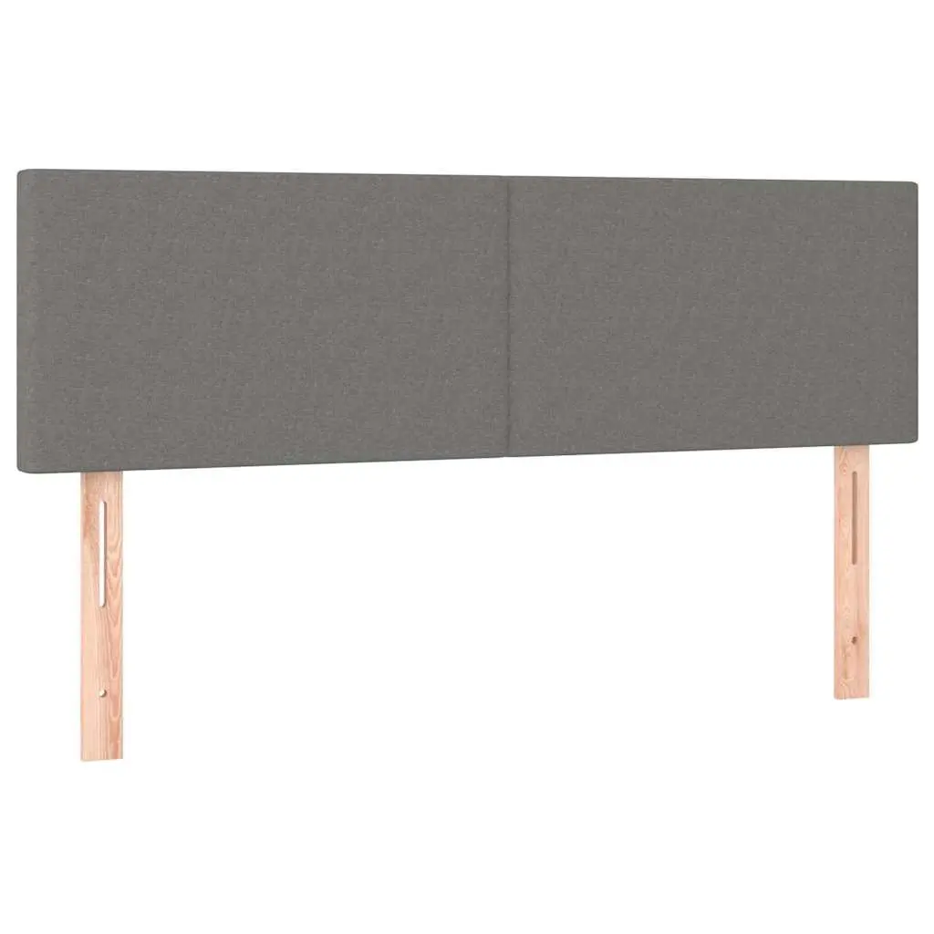 LED Headboard 144 cm Dark Grey Fabric Adjustable Height with Colourful LED Lights