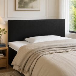 Modern LED Headboard in Black Faux Leather for Your Bedroom