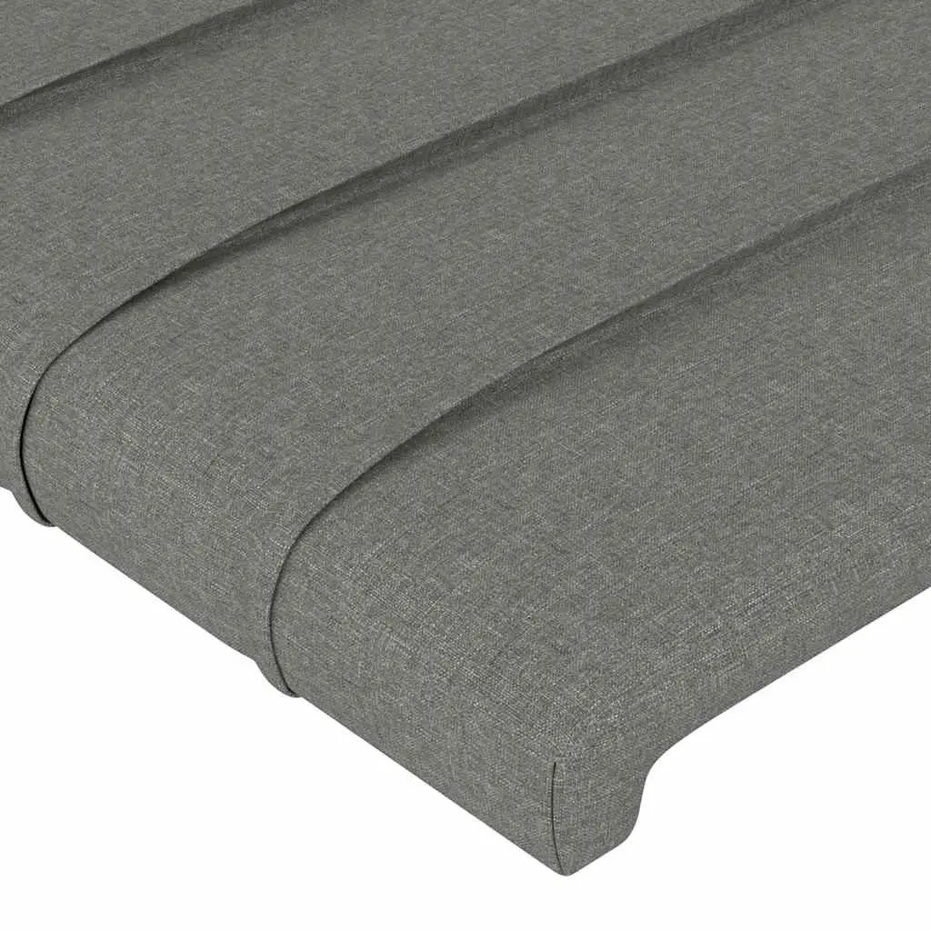 LED Headboard 144cm Dark Grey Fabric Adjustable Height with Colourful Ambient Lights