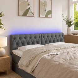 Grey Fabric LED Headboard 144 cm: Elevate Your Bedroom Style
