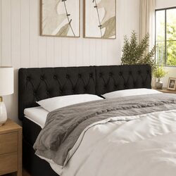 Transform Your Bedroom with a Black LED Headboard 144x7x78/88 cm