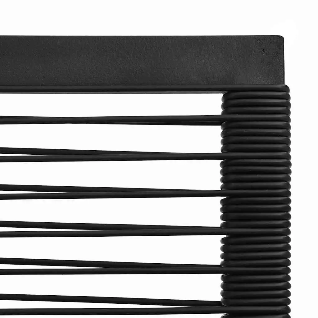 Outdoor Chairs 4 pcs Lightweight Durable Black Rope Rattan Garden Seating Set