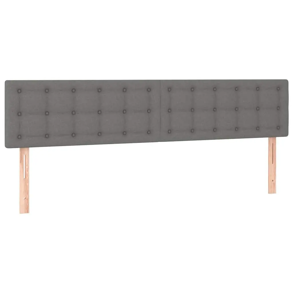 LED Headboard 200 cm Grey Fabric Adjustable Height with Colourful LED Lights
