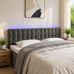 Modern Velvet LED Headboard 144cm for Your Bedroom
