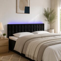 Elevate Your Bedroom with a Black Velvet LED Headboard