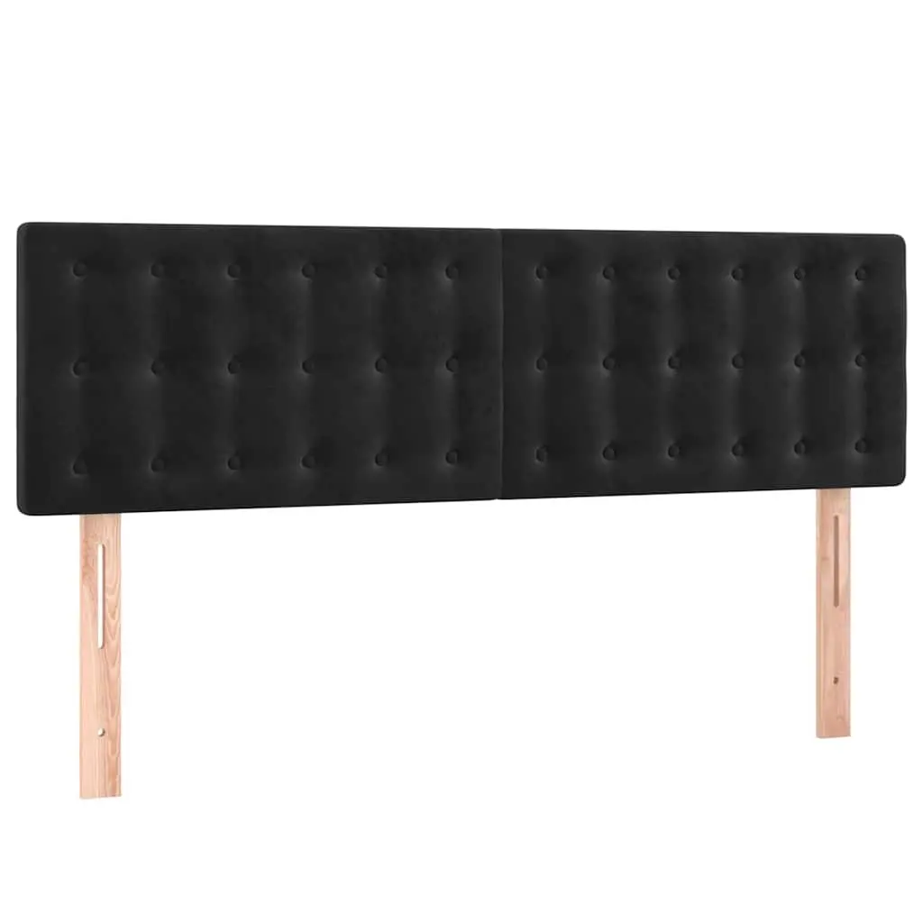 LED Headboard Black Velvet Adjustable Height Backrest with USB Controlled Colourful Lighting