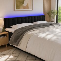 Elevate Your Bedroom with a Black Velvet LED Headboard