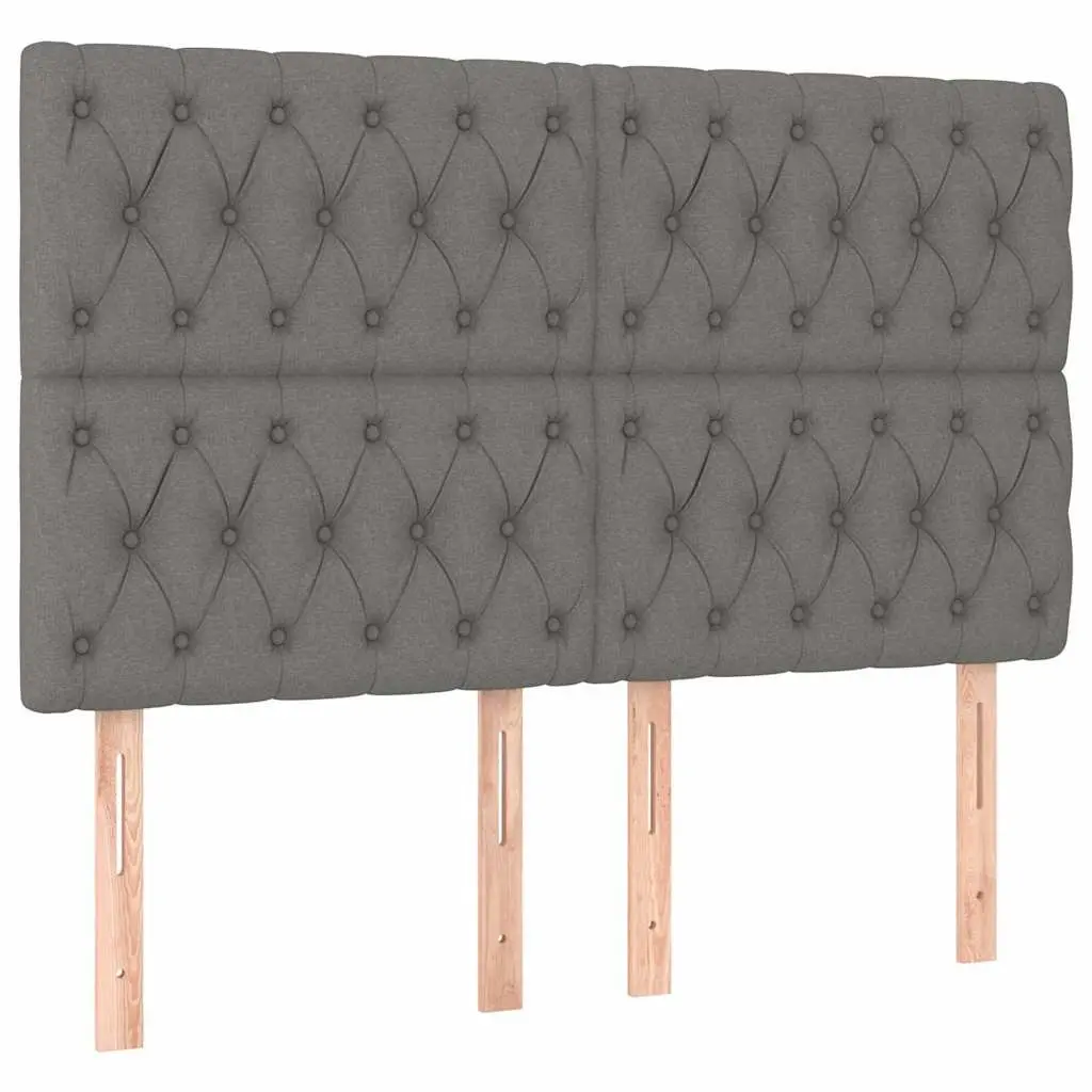 LED Headboard 144cm Dark Grey Fabric Adjustable Height with Colourful LED Lighting