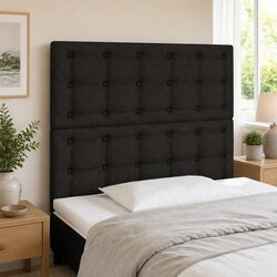 LED Headboard Black 80cm Fabric Bed Backrest with Adjustable Height Modern