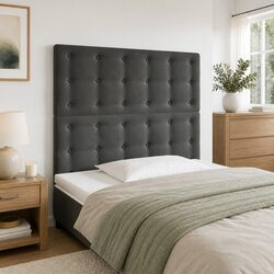 Enhance Your Bedroom with 80cm Velvet LED Headboard in Grey