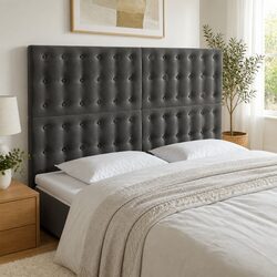 Enhance Your Bedroom with Dark Grey LED Headboard