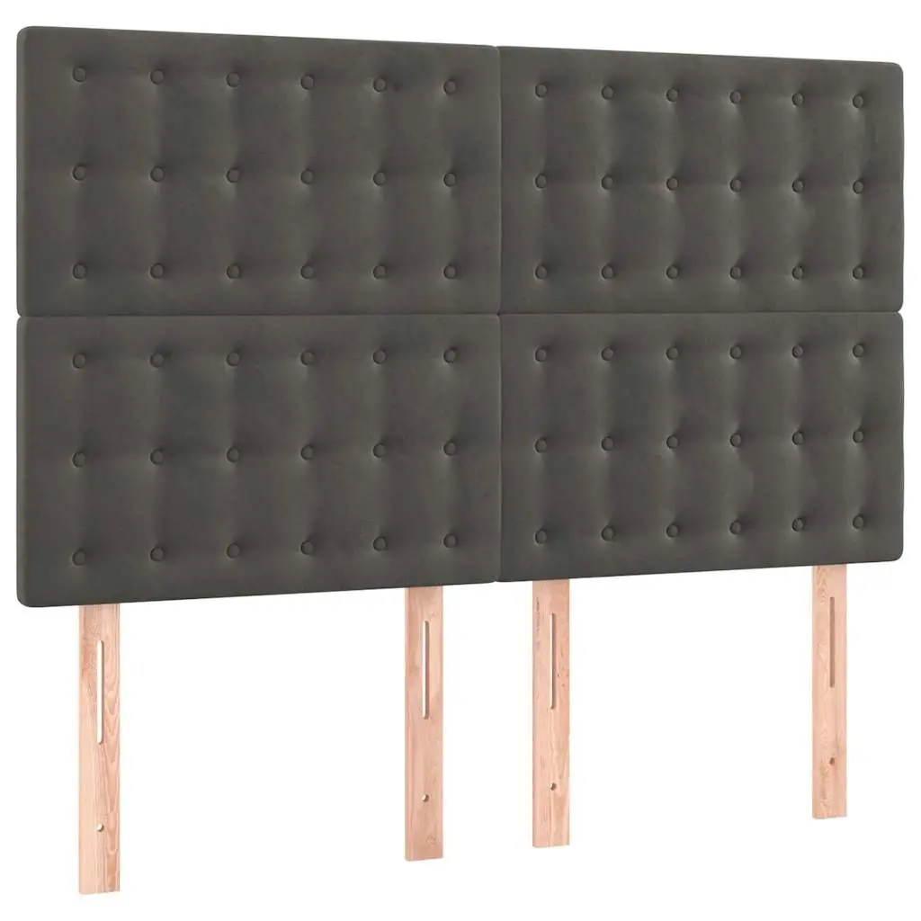 LED Headboard 144cm Dark Grey Velvet Adjustable Height with Colourful LED Lights