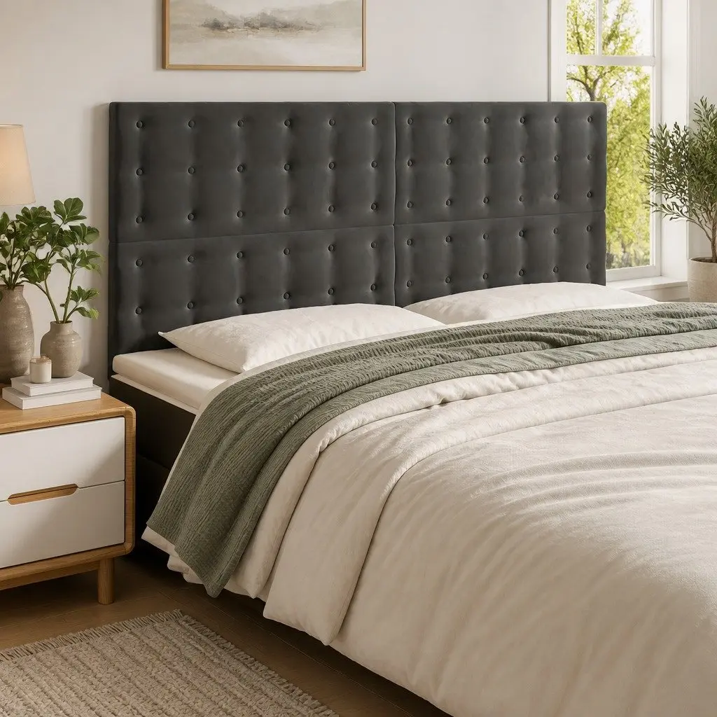 LED Headboard 160 cm Grey Velvet with Colourful USB LED Lights Modern Bedroom Furniture