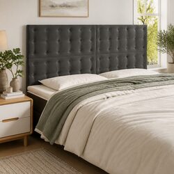 Elevate Your Bedroom with a 160 cm LED Grey Velvet Headboard