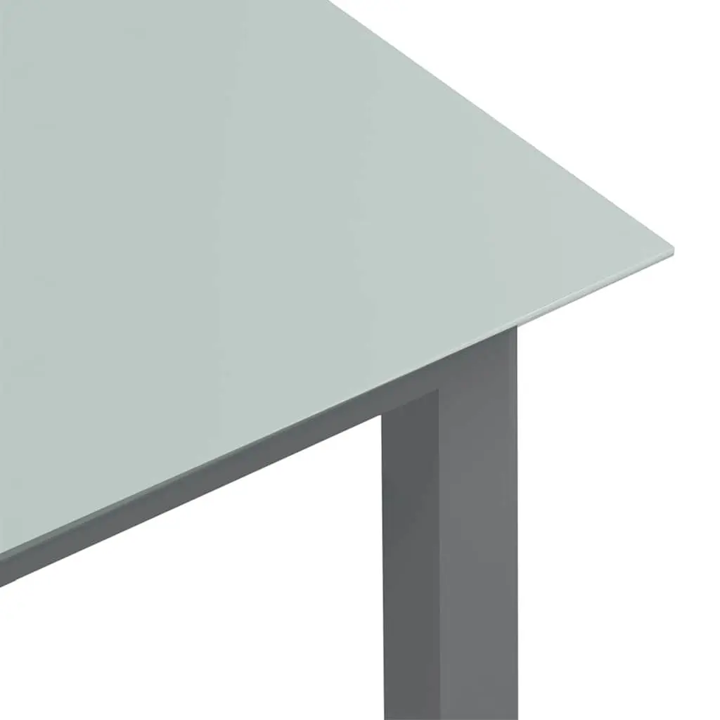 Garden Dining Table 190x90cm Aluminium Frame Glass Top Outdoor Furniture