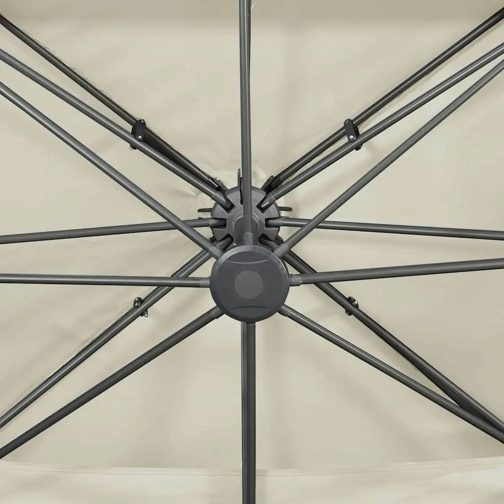 Cantilever Garden Parasol 400 x 300 cm Double Top Tilt Rotate UV Protective Polyester