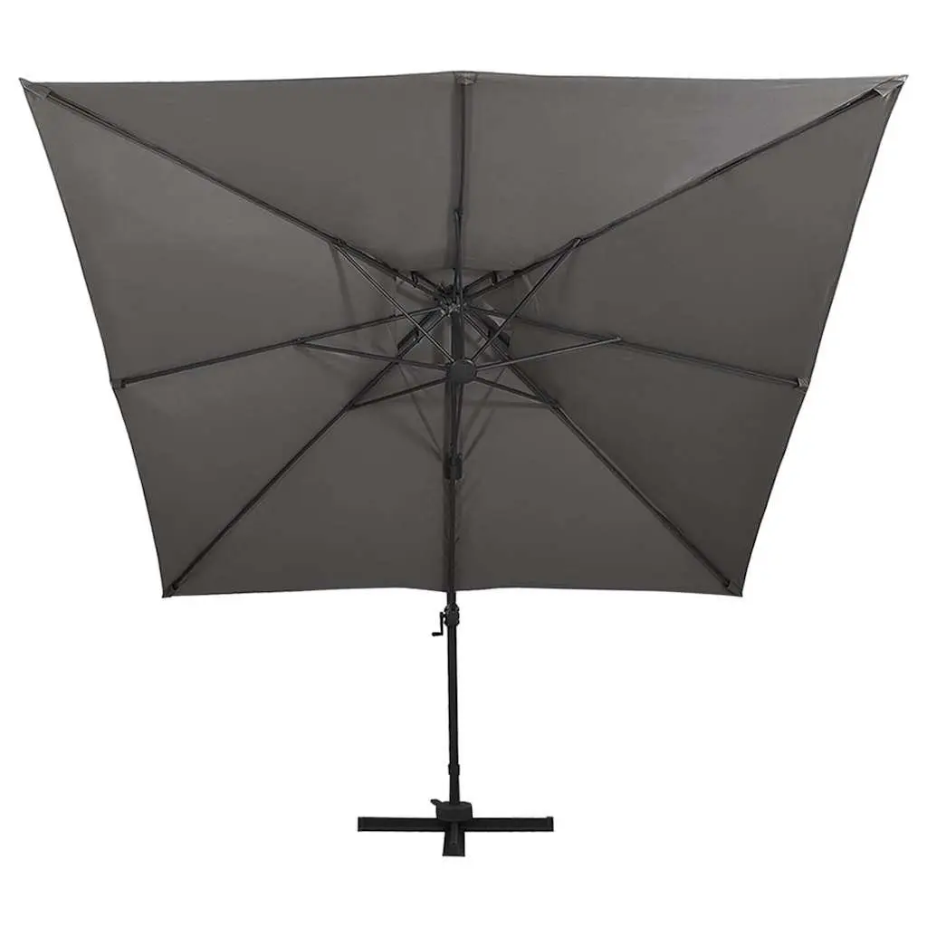 Cantilever Garden Parasol 300x300 cm Anthracite Outdoor Sunshade Umbrella with 360-Degree Tilt and Crank Mechanism