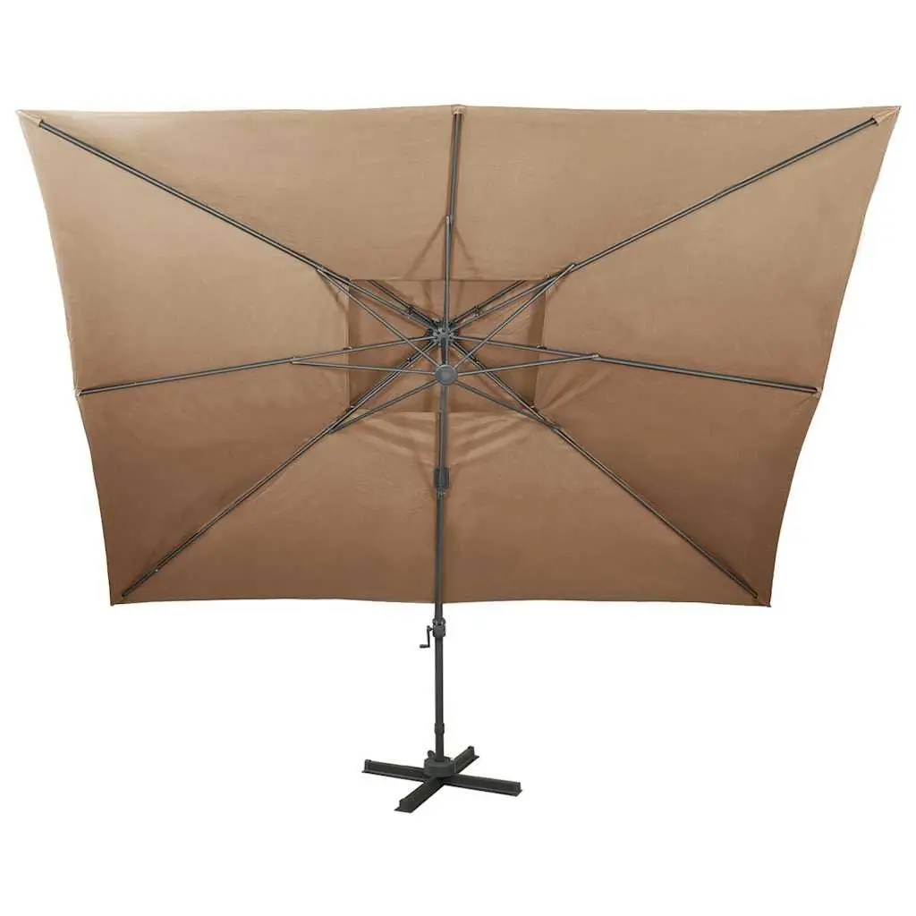 Cantilever Garden Parasol 400x300cm Double Top UV Protective Outdoor Shade Umbrella