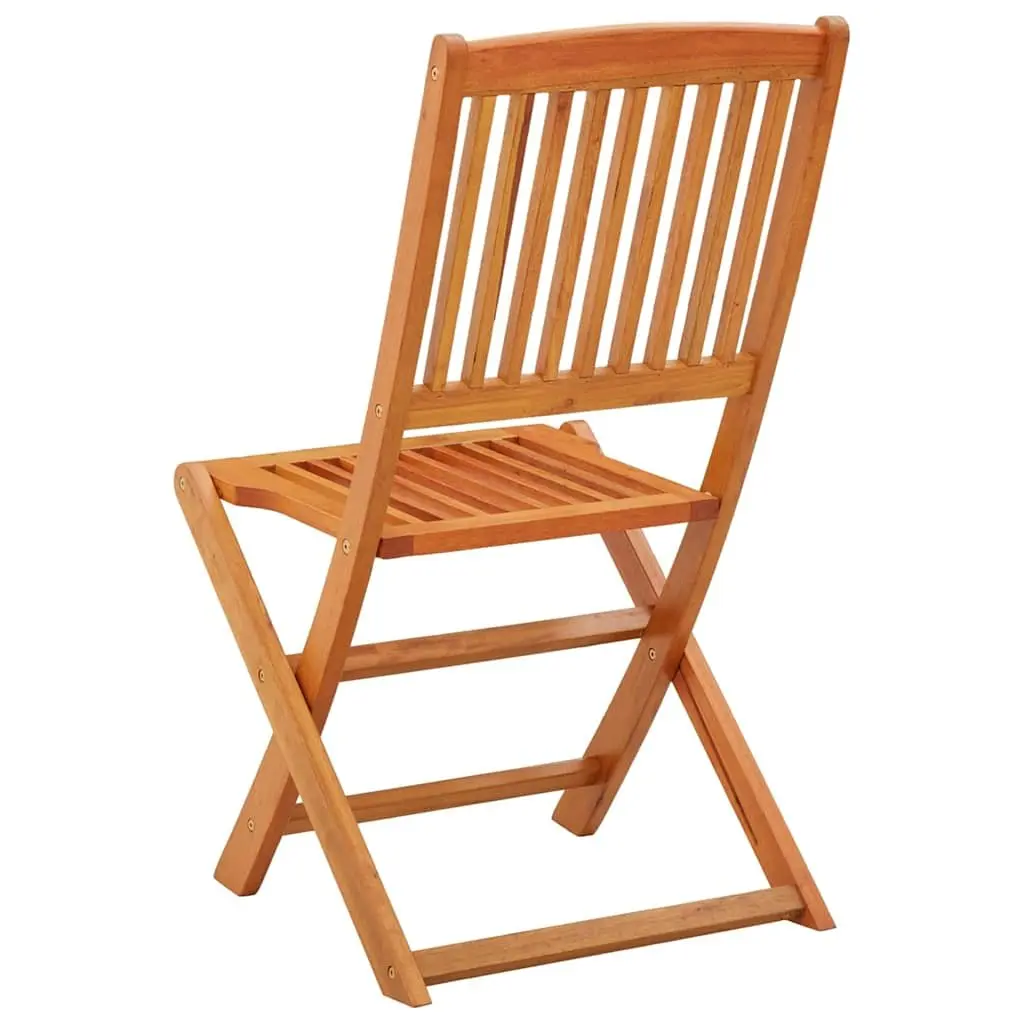 Folding Dining Chairs Set 4 Pcs Eucalyptus Wood Outdoor Garden Furniture Brown