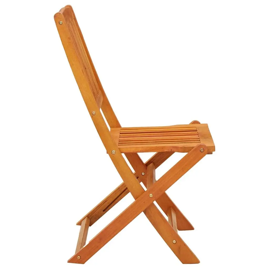Folding Dining Chairs Set 4 Pcs Eucalyptus Wood Outdoor Garden Furniture Brown