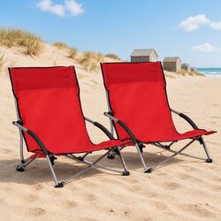 Outdoor Folding Beach Chairs - 2-Pack for Comfortable Leisure