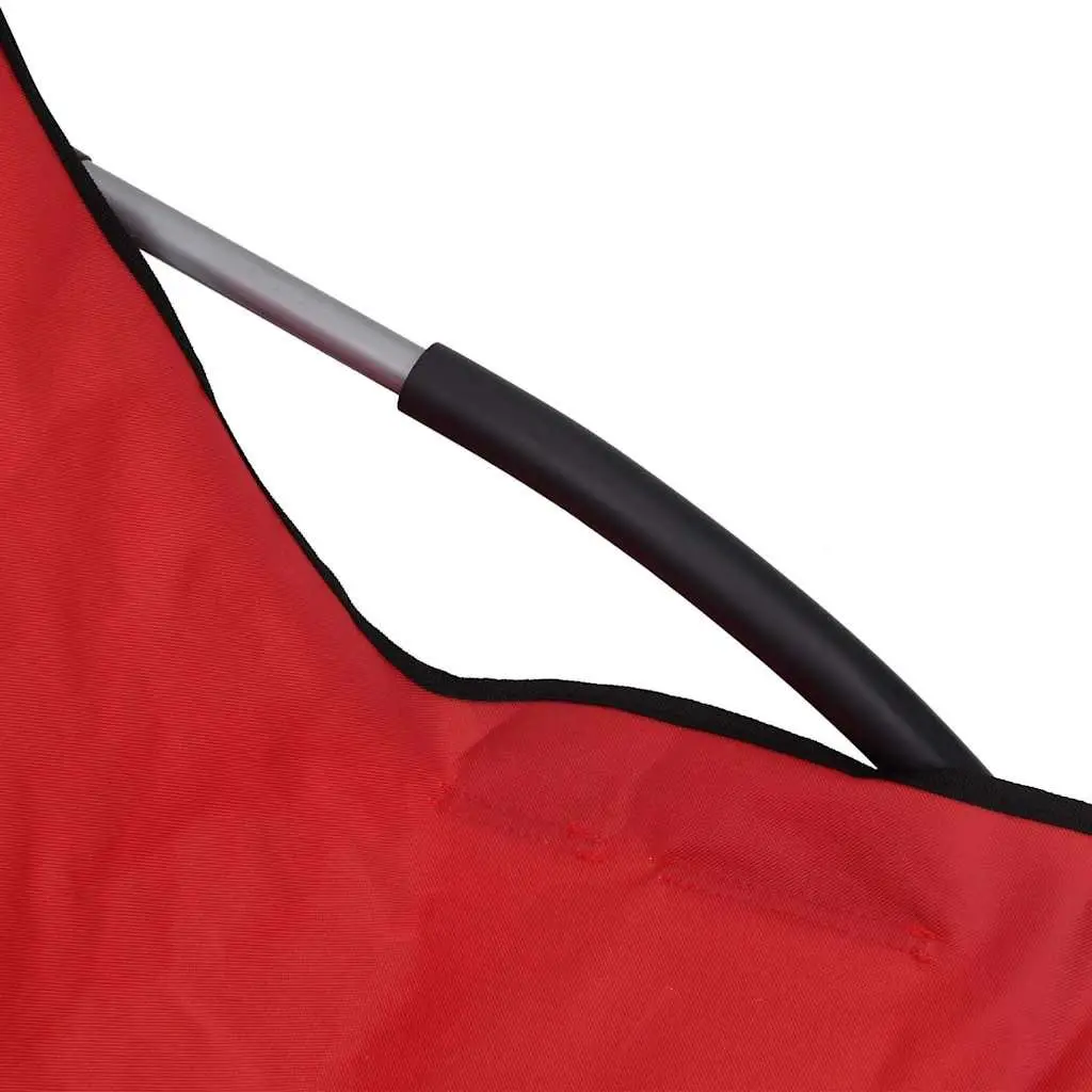 Folding Beach Chairs 2 Pieces Red Oxford Fabric Outdoor Camping Seating