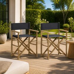 Enhance Your Outdoor Space with 2 Grey Bamboo Chairs