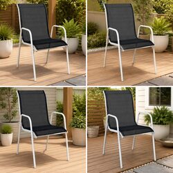 Elevate Your Outdoor Space with 4 Stackable Armchairs