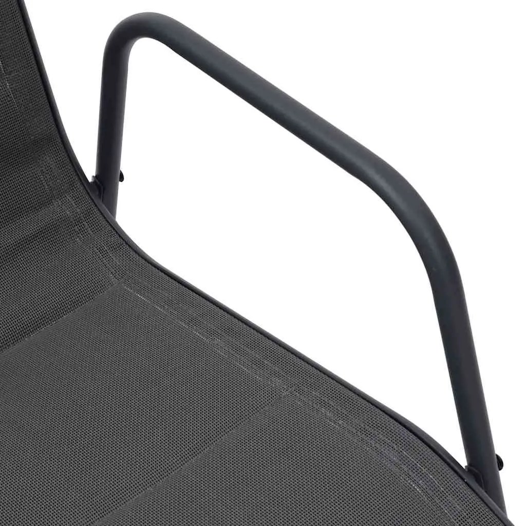 Stackable Outdoor Dining Chairs 2 pcs Anthracite Weather-resistant Steel Frame Textilene Fabric