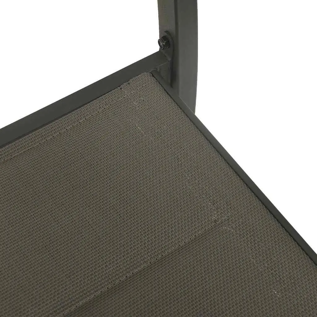Garden Armchair Set 2 Piece Lightweight Textilene Steel Padded Stackable Grey