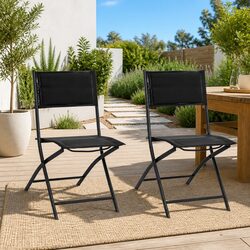 Enhance Your Space with 2pcs Folding Black Chairs