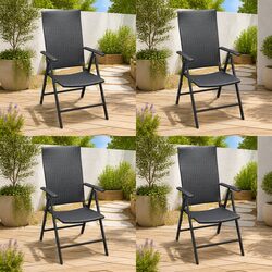 4-Piece Black Garden Chairs Set - Transform Your Patio