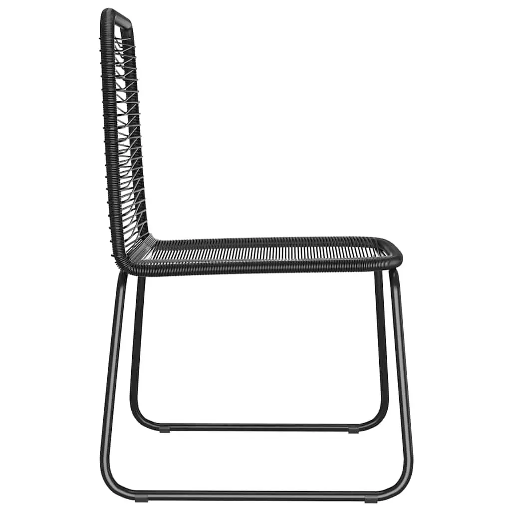 Outdoor Chairs 4 pcs Poly Rattan Black Garden Patio Dining Seating Set