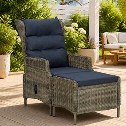 Reclining Outdoor Lounger with Footstool for Your Space