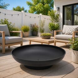 Outdoor Heating Bowl - 57cm Black Fire Pit for Patios