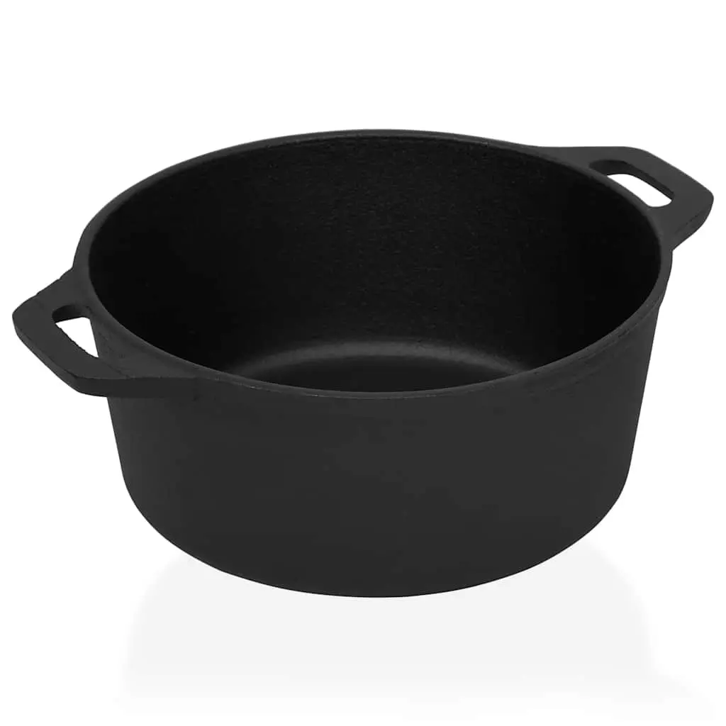 Cast Iron Stock Pot 26.5cm Even Heat Distribution Suitable for Stews Casseroles Baking Cooking