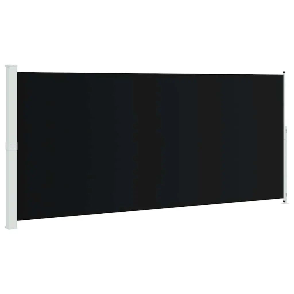 Retractable Side Awning 220x500cm Black Outdoor Privacy Screen Sunshade
