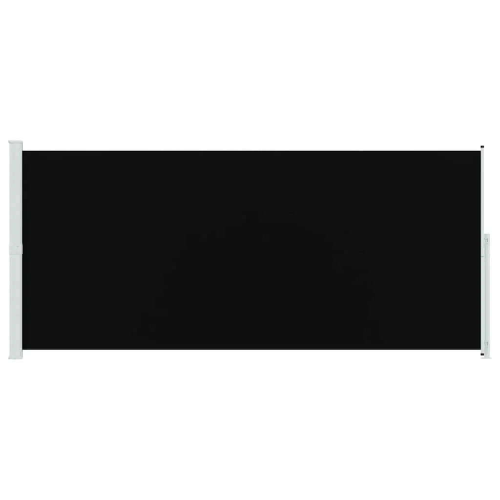 Retractable Side Awning 220x500cm Black Outdoor Privacy Screen Sunshade