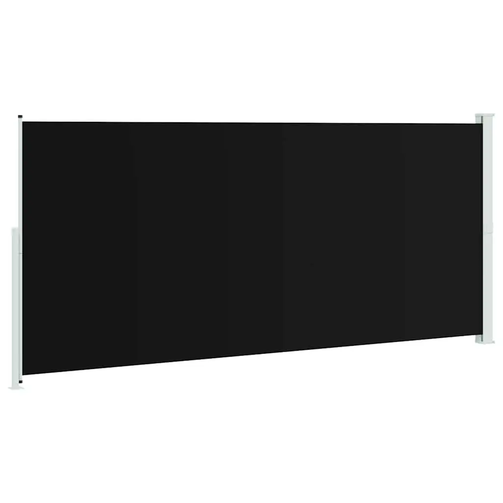 Retractable Side Awning 220x500cm Black Outdoor Privacy Screen Sunshade